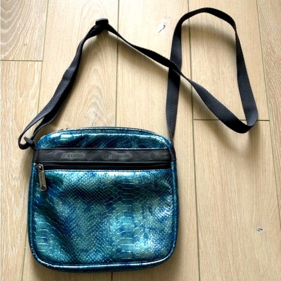 Lesportsac Light Blue Metallic Shoulder Bag - Picture 1 of 8